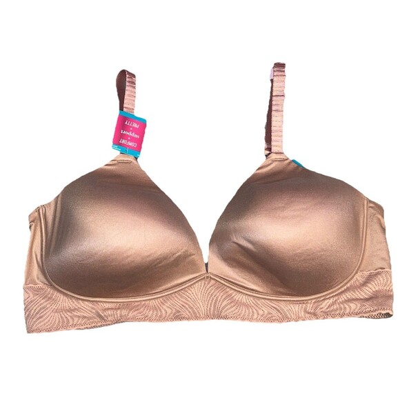 Vanity Fair Bra Size 40D Style 77164 Effortless Wireless Baked Blush Pink - Picture 1 of 11